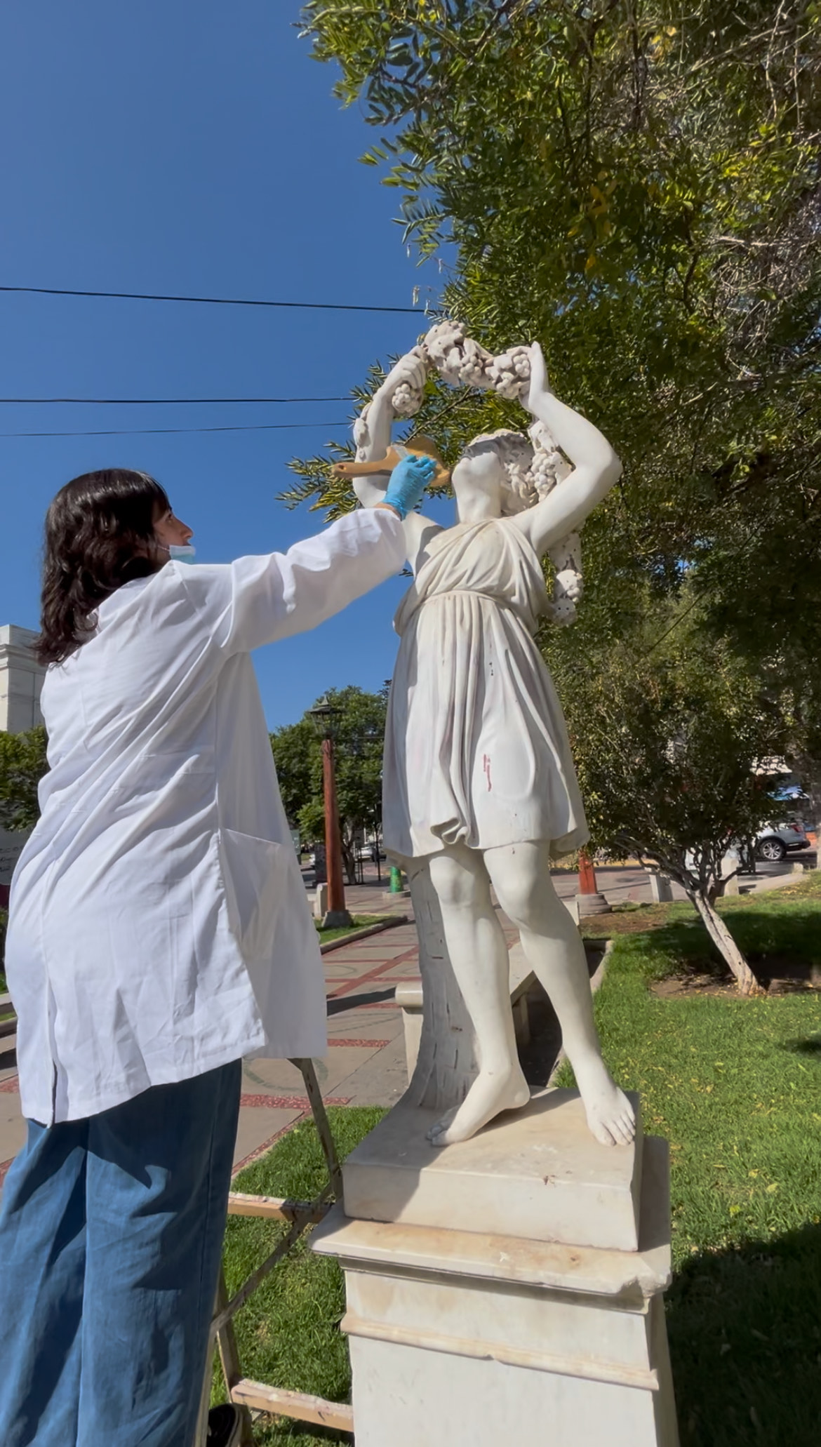 Emblemáticas esculturas públicas de La Serena son sometidas a procesos de limpieza y mantención